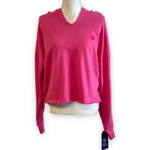 CHAMPION Cropped Hoodie Pink